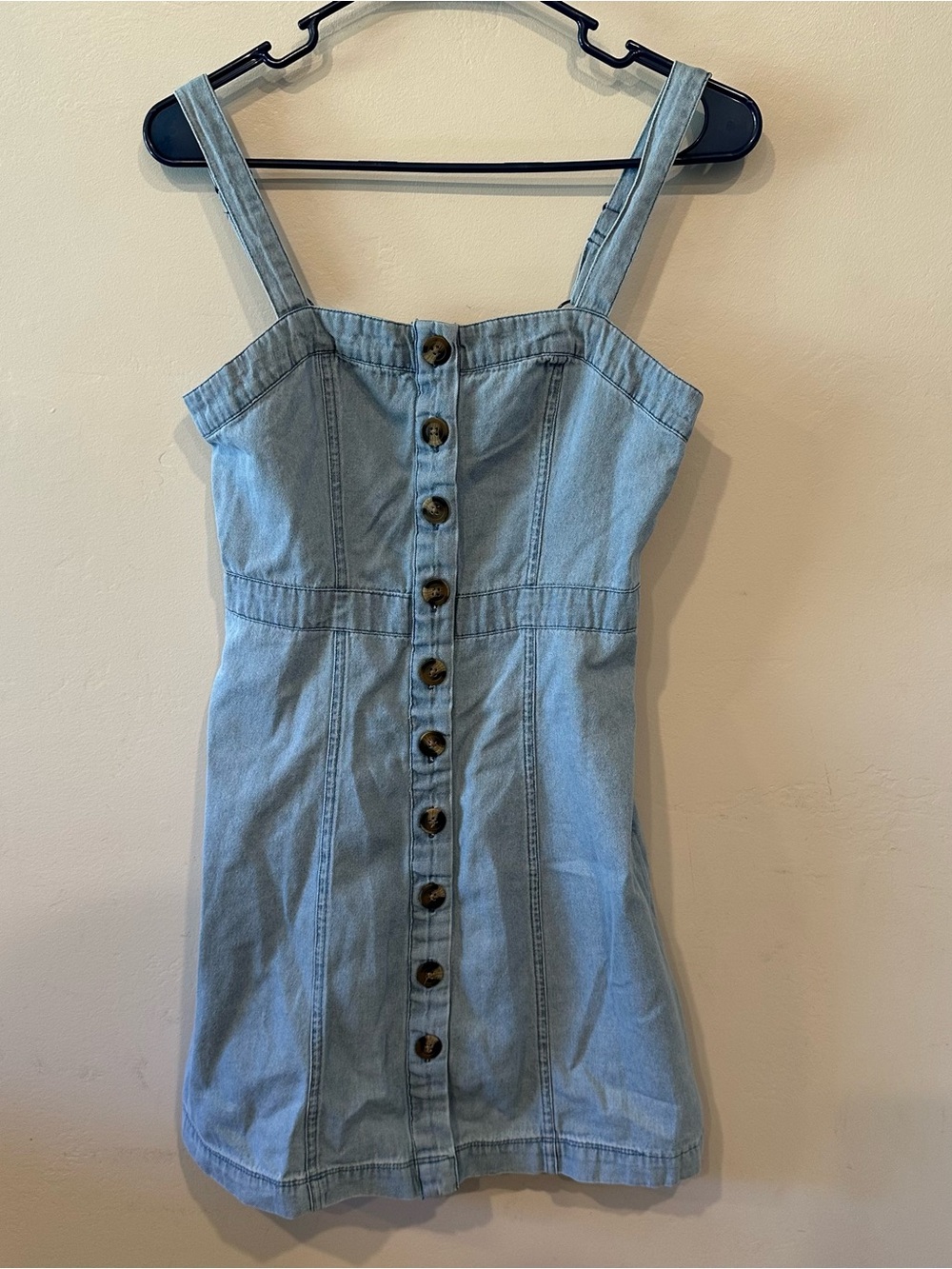 American Eagle Outfitters Women’s S Blue Denim Cotton Mini Dress Button Front
